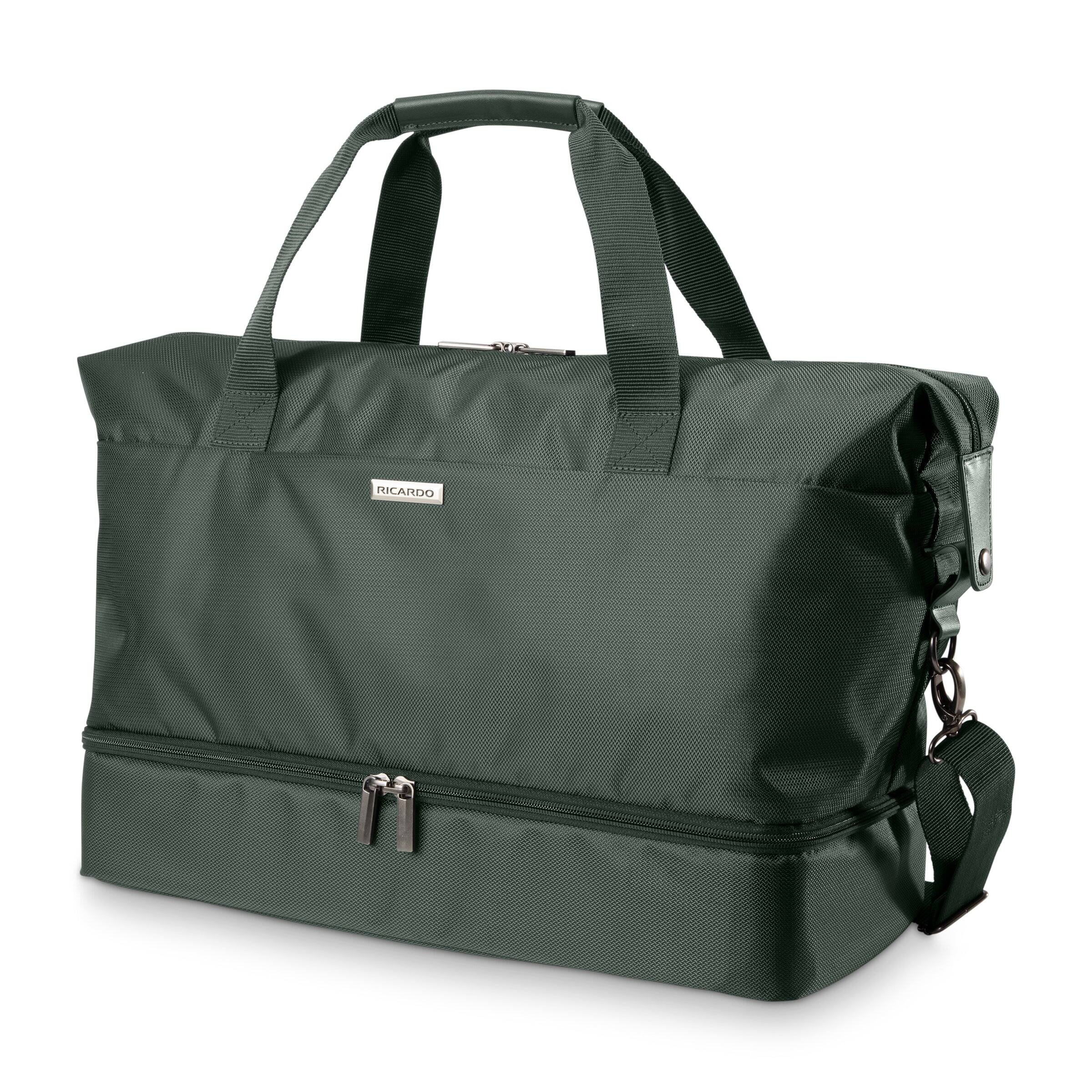 Angle. Ricardo Beverly Hills - Avalon Softside 19" Drop Bottom Weekender Bag, Juniper Green - Juniper Green.