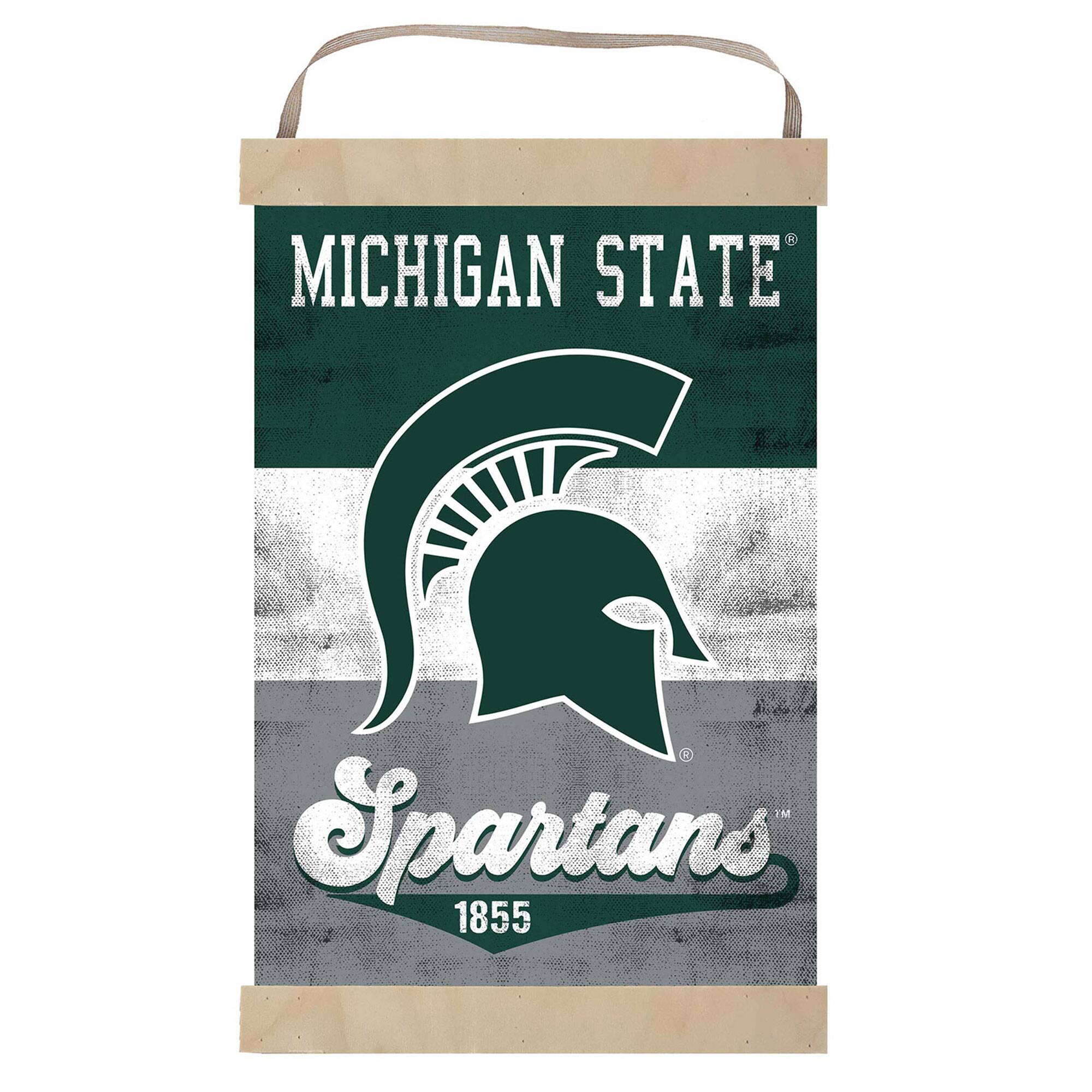 Michigan State Spartans Retro Logo Banner Sign