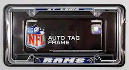 Rico Industries - (see D SKU) St Louis STL Rams EZ View Chrome Metal License Plate Frame - Multi