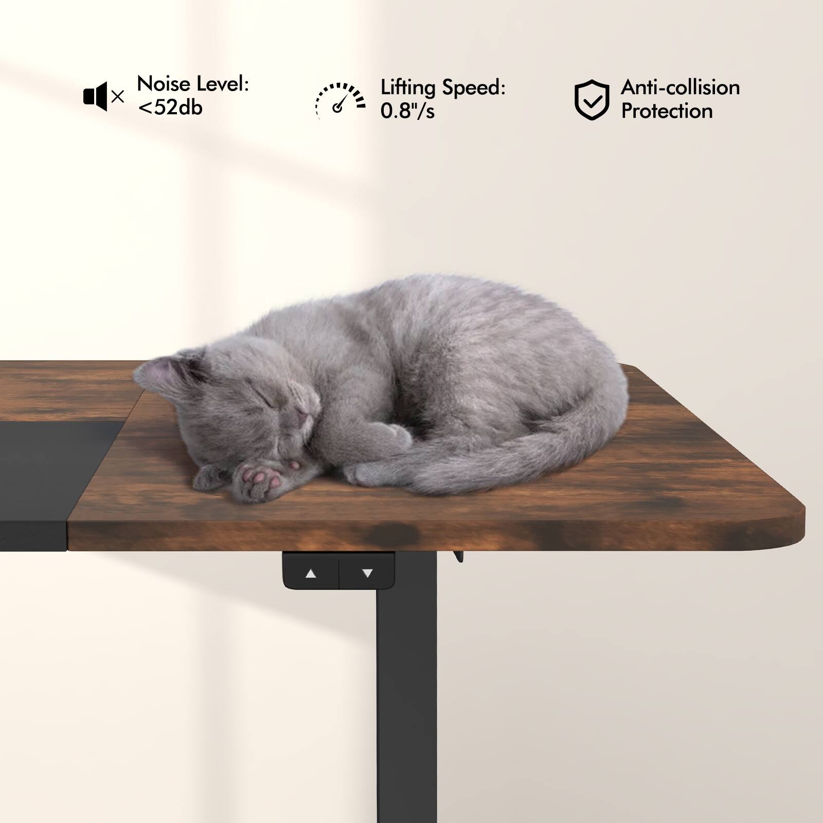 Noise Level: <52db
Lifting Speed: 0.8"/s
Anti-collision Protection