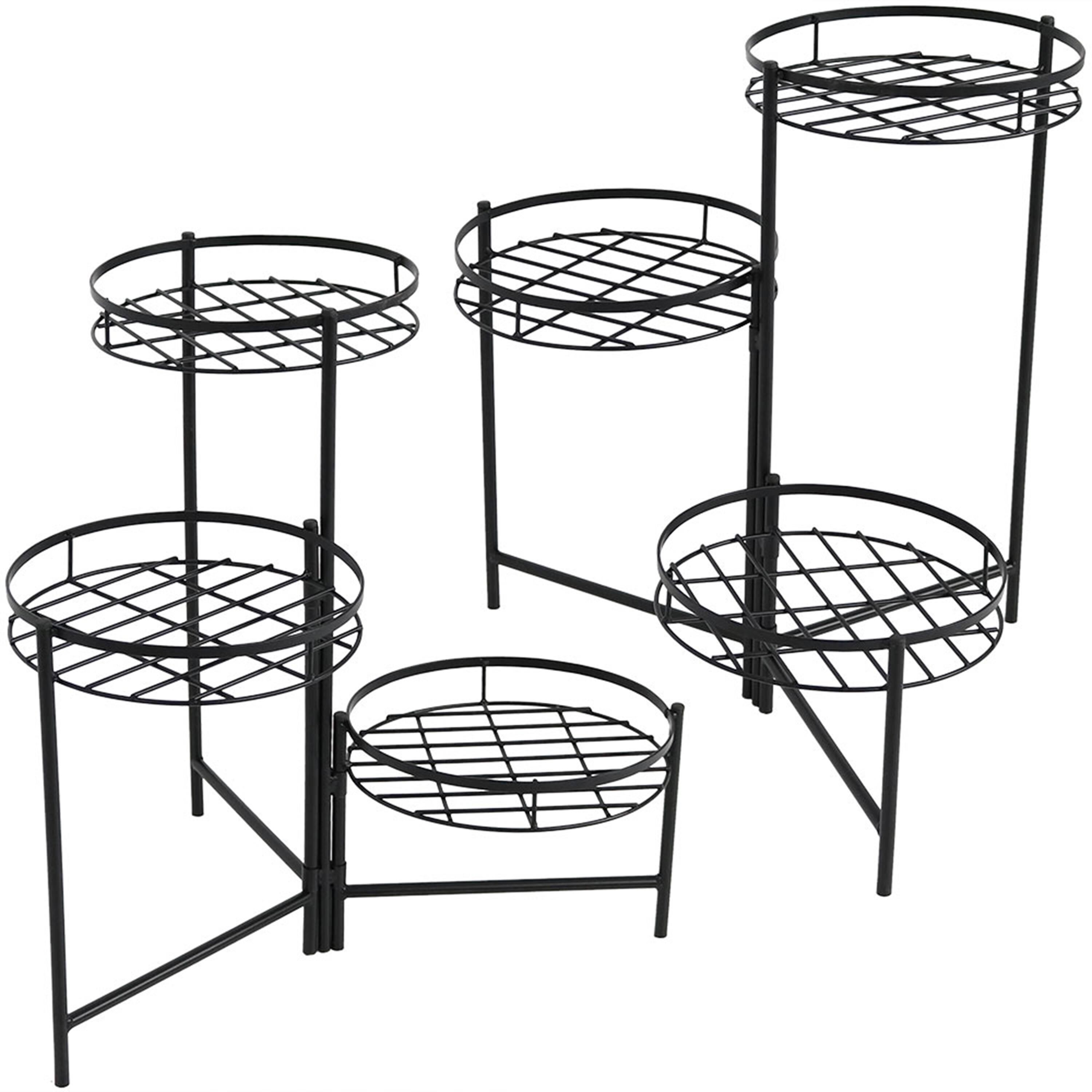 Sunnydaze - Iron 3-Tier Outdoor Plant Stand - 22 in - Set of 2 - Black price history on PriceWatchPro