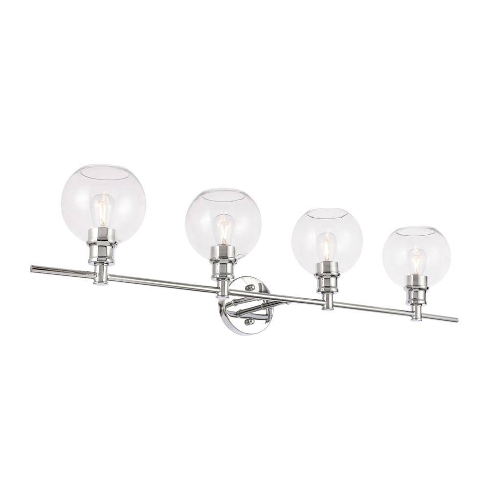 Alt View 6. Living District - Collier 4 light Chrome and Clear glass Wall sconce - Chrome And Clear Glass.