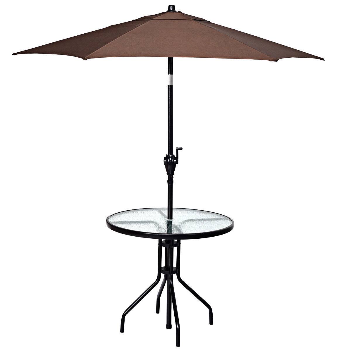 Alt View 5. Costway - Costway 32''Outdoor Patio Round Table Tempered Glass Top - Black.