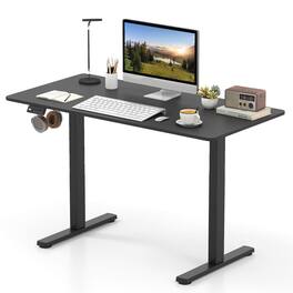 Costway - 48" x 24" Electric Standing Desk with LED Display 2 Memory Height Settings for Home - Black