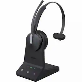 Yealink - WH64 Headset - Microsoft Teams Certification - Mono - Wireless - Bluetooth/DECT - 492.1 ft - 20 Hz to 20 kHz - Black