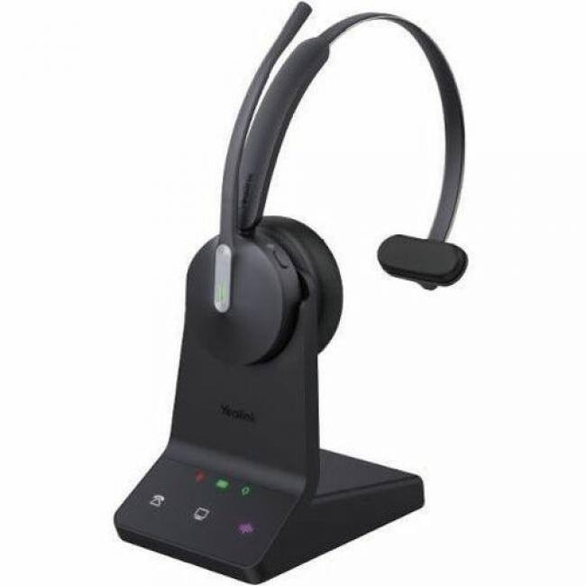 Front. Yealink - Yealink WH64 Headset - Microsoft Teams Certification - Mono - Wireless - Bluetooth/DECT - 492.1 ft - 20 Hz to 20 kHz - Black.