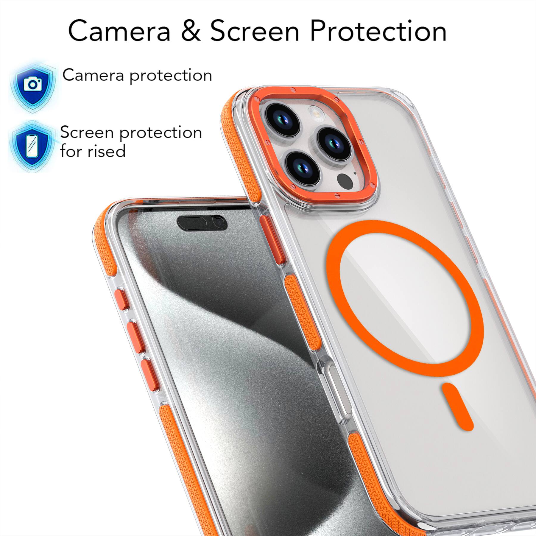Camera & Screen Protection

- Camera protection
- Screen protection for raised