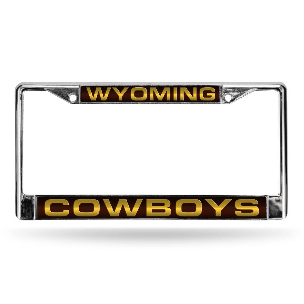 Wyoming Cowboys Chrome Metal Laser Cut License Plate Frame