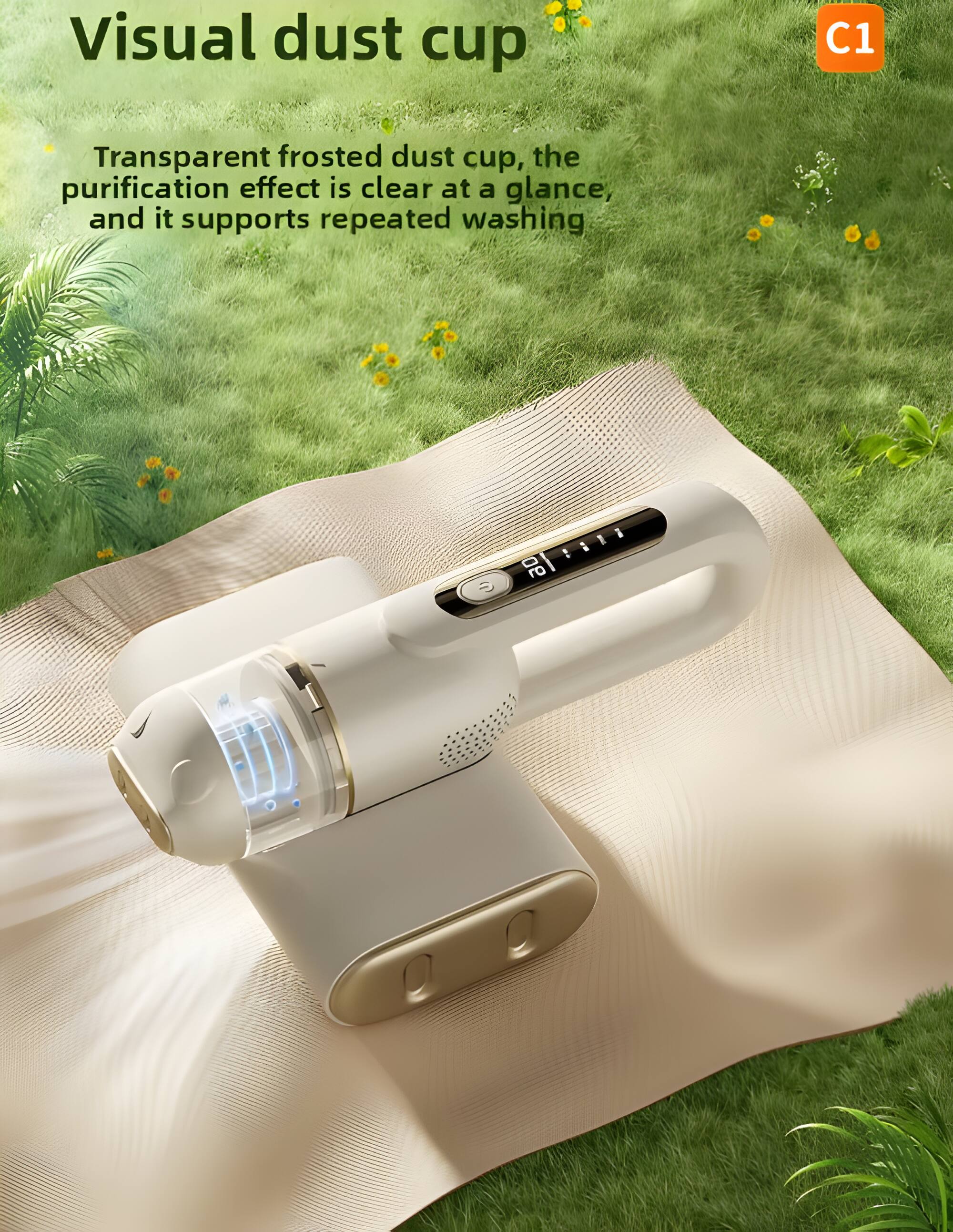 Visual dust cup C1 Transparent frosted dust cup, the purification effect is clear at a glance, and it supports repeated washing
