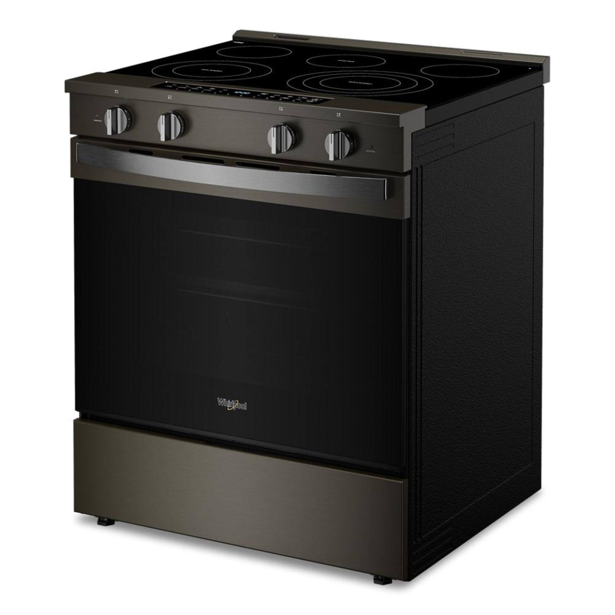 Alt View 12. Whirlpool - 5.3 Cu. Ft. Slide-In Electric True Convection Range with Air Cooking Technology and WipeClean Coating - Black stainless steel.