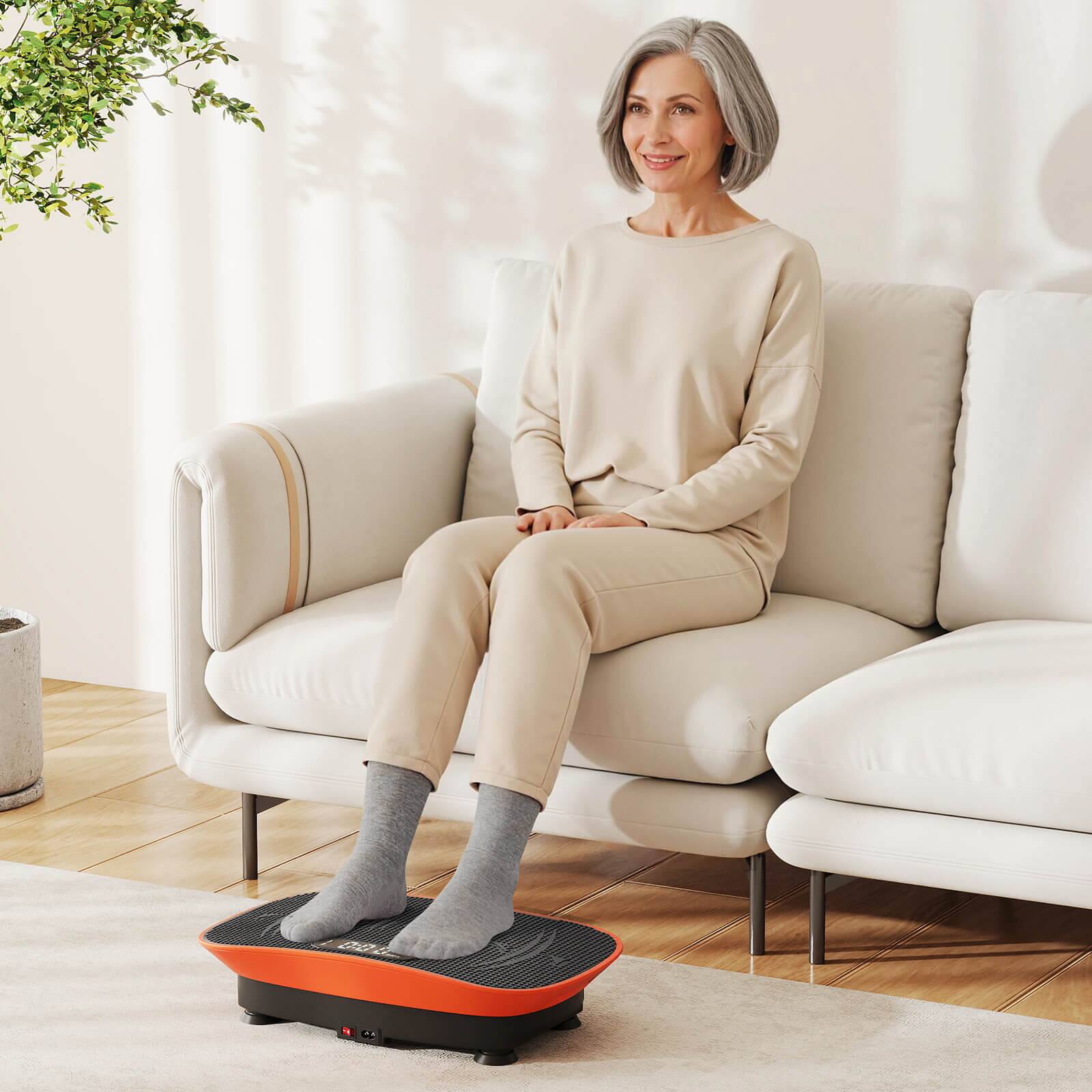 Alt View 1. Costway - Costway Vibration Plate Exercise Machine with 10 Speed Intensities Remote for Home Fitness - Orange+Black.