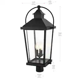 Elegant Lighting - Luz 27 inch Outdoor Post light in Black - Black And Clear
