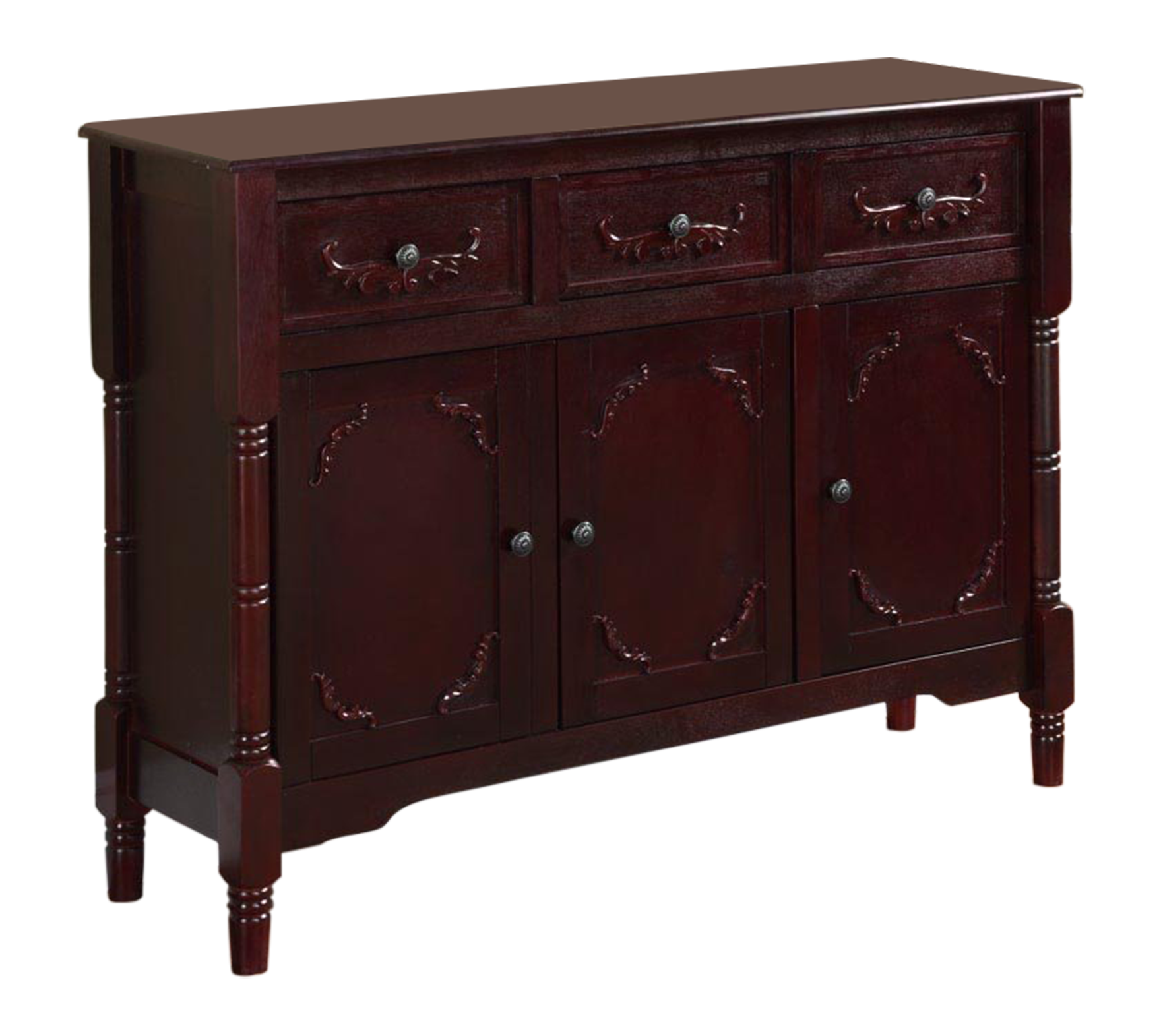Back. Kings Brand Furniture - Kings Brand Furniture Emile Console Table/Buffet, Cherry - Dark Brown.