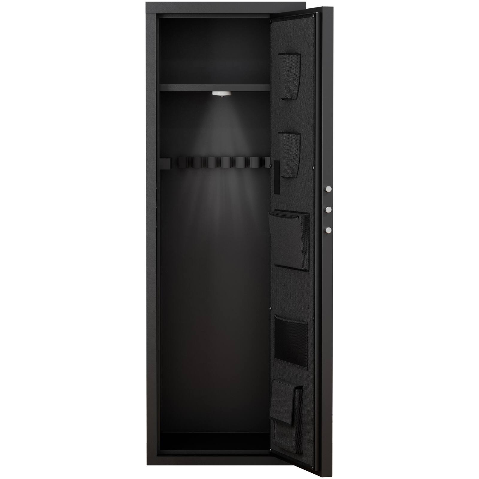Alt View 4. GOODSILO - Heavy Duty Large Gun Cabinet Safe with Electronic Password Keypad Lock, Unassembled Metal Rifle Security Locker - Black.