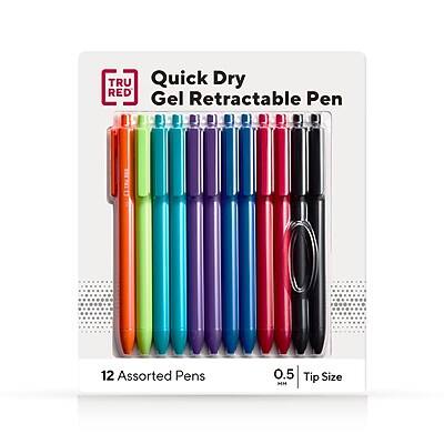 TRU Quick Dry Gel Retractable Pen  
12 Assorted Pens  
0.5 Tip Size