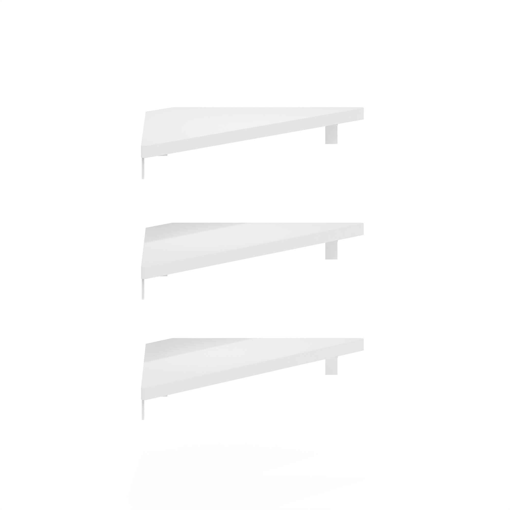 Alt View 2. Furinno - Rossi Triangle Corner Floating Shelves, Wall Mount Display Shelf, Set of 3 - White.
