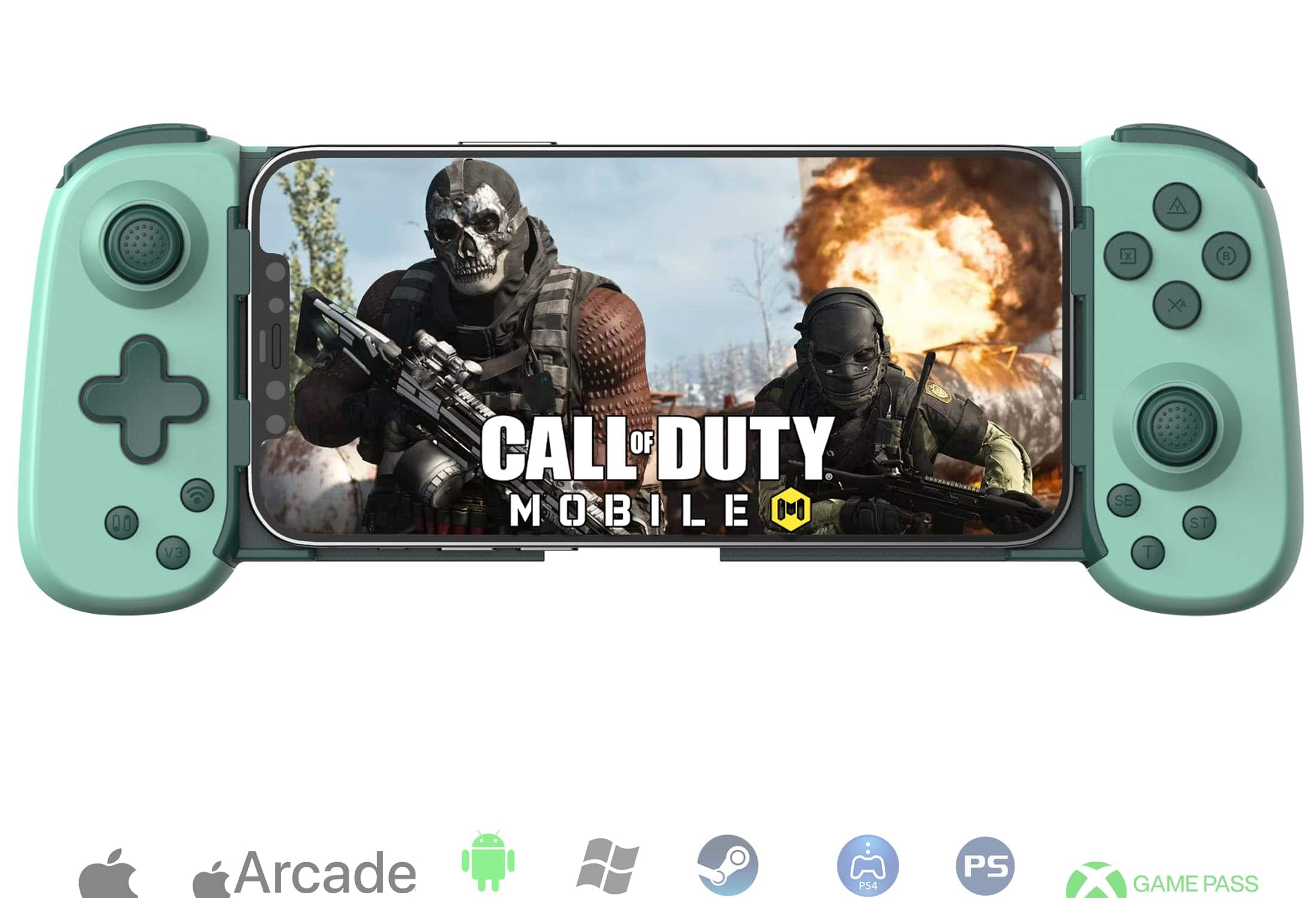 Dazzling Pops - controller for iphone android pc ipad tablet appl arcade mfi games switch ps4 support streaming on ps5 ps4 - Green D6-Standard Version