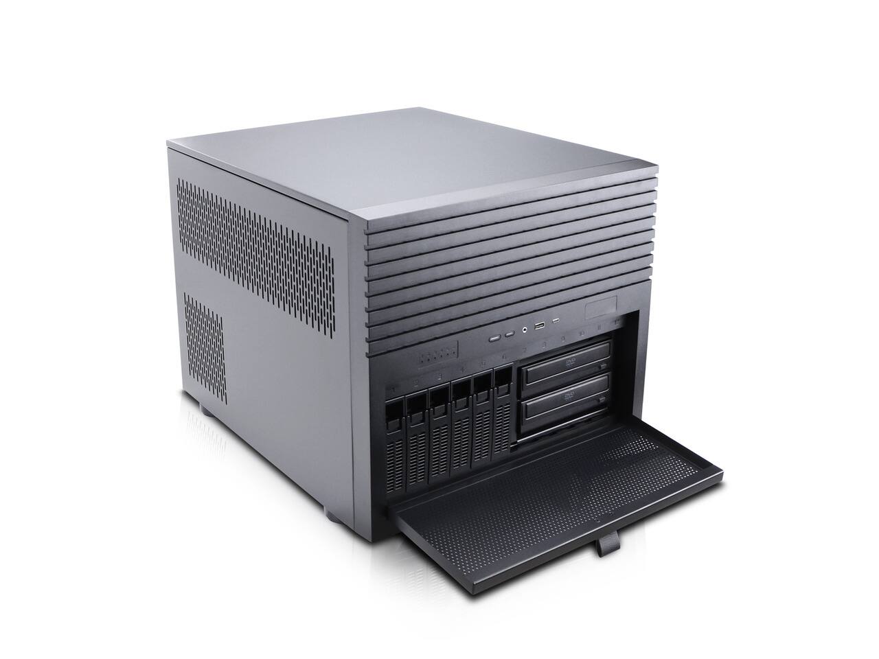 Alt View 1. Rosewill - Rosewill HEARTH NAS MAX | 6x3.5" HDD, 6x2.5" SSD | E-ATX/SSI-EEB | 360mm AIO | USB 3.2 Type C - Black.