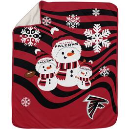 Pegasus - Atlanta Falcons 60'' x 70'' Snowman Sherpa Holiday Throw Blanket - Multicolor