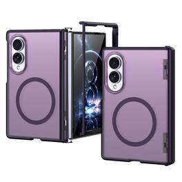Dteck - Rugged Magnetic Case For Samsung Galaxy Z Fold8 Shockproof Matte Anti-Fingerprint Cover Hinge Protection - Purple