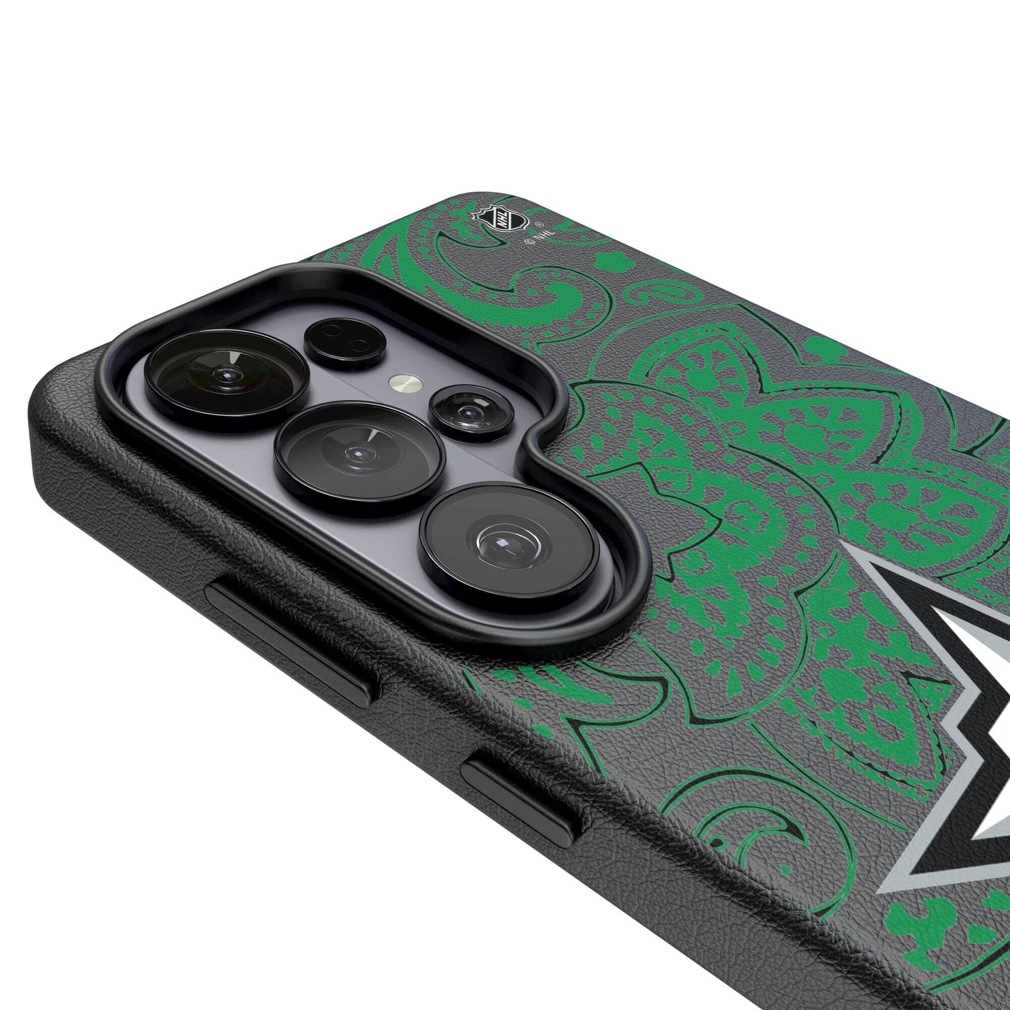 Alt View 2. Keyscaper - Dallas Stars Paisley Galaxy Magnetic Bump Case - S25 Plus - Black.