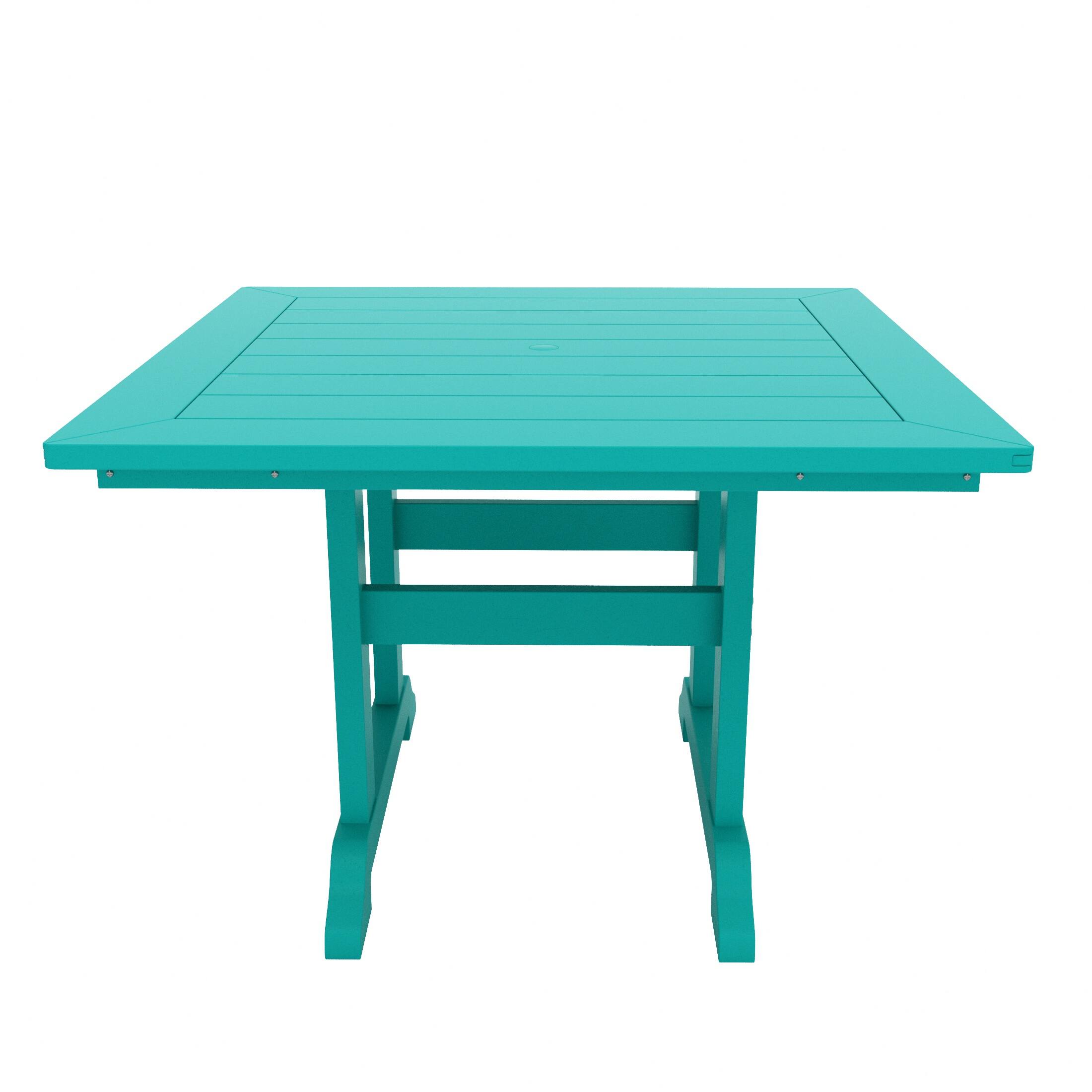 Left. WestinTrends - WestinTrends Malibu 43" Outdoor Patio Square Dining Table - Turquoise.