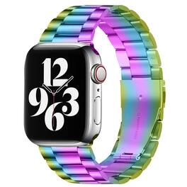 StrapsCo - Flat-Link Everyday Bracelet Stainless Steel Watch Band Strap For Apple Watch - 44mm/45mm/46mm/49mm - Colorful