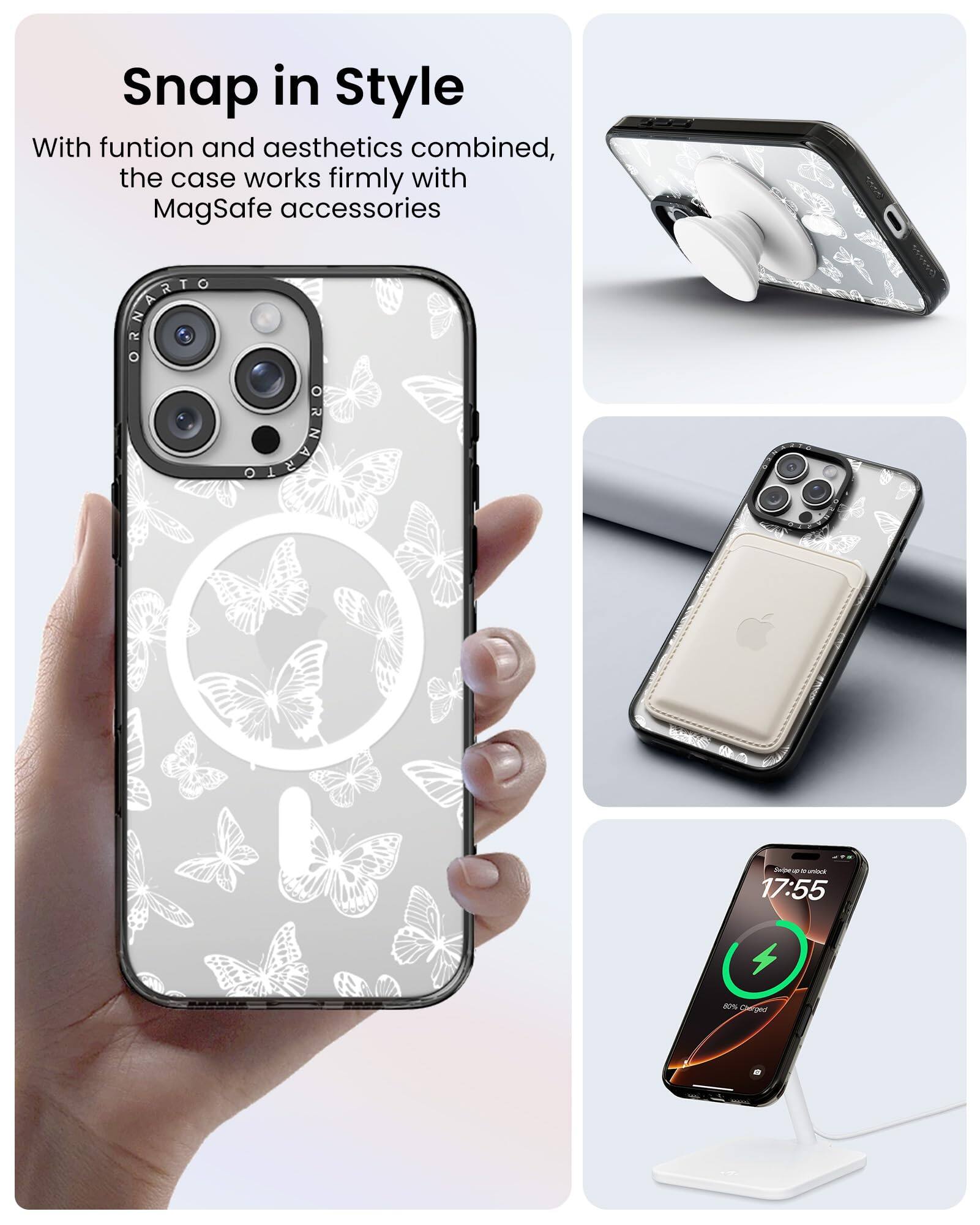 Snap in Style

With function and aesthetics combined, the case works firmly with MagSafe accessories.