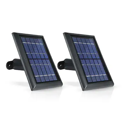 Front. Wasserstein - Solar Panel for Ring Spotlight Camera Battery and Ring Stick Up Camera Battery (2-Pack) - Black.