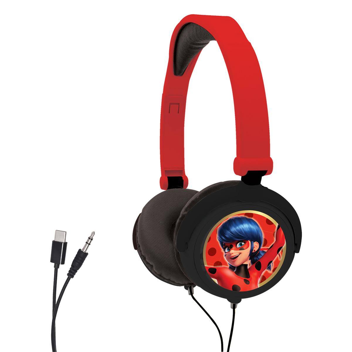 Alt View 2. Lexibook - Miraculous Stereo Wired Foldable Headphone with safe volume limitation.
