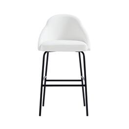 Manhattan Comfort - Gracie Modern Metal Upholstered Barstool - White and Black