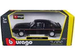 1982 Ford Capri with Stripes 1/24 Diecast Model Car by Bburago - Black