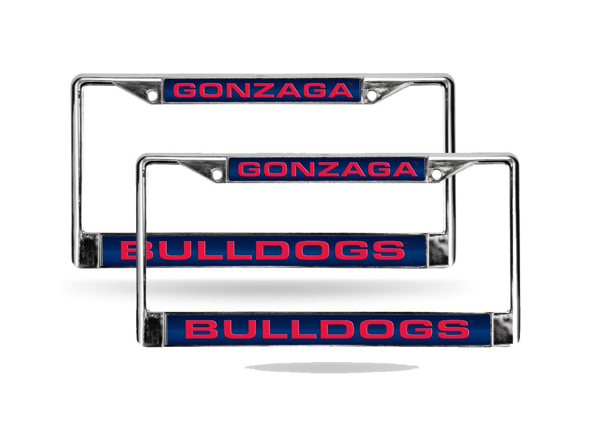 Gonzaga Bulldogs Chrome Metal Laser Cut License Plate Frame - Set of Two Frames