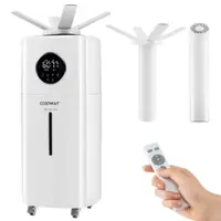 Costway 2200 sq.ft Whole House Humidifier 5.5Gal Top Fill Cool Mist Humidifier with Wheels - White - Front_Zoom