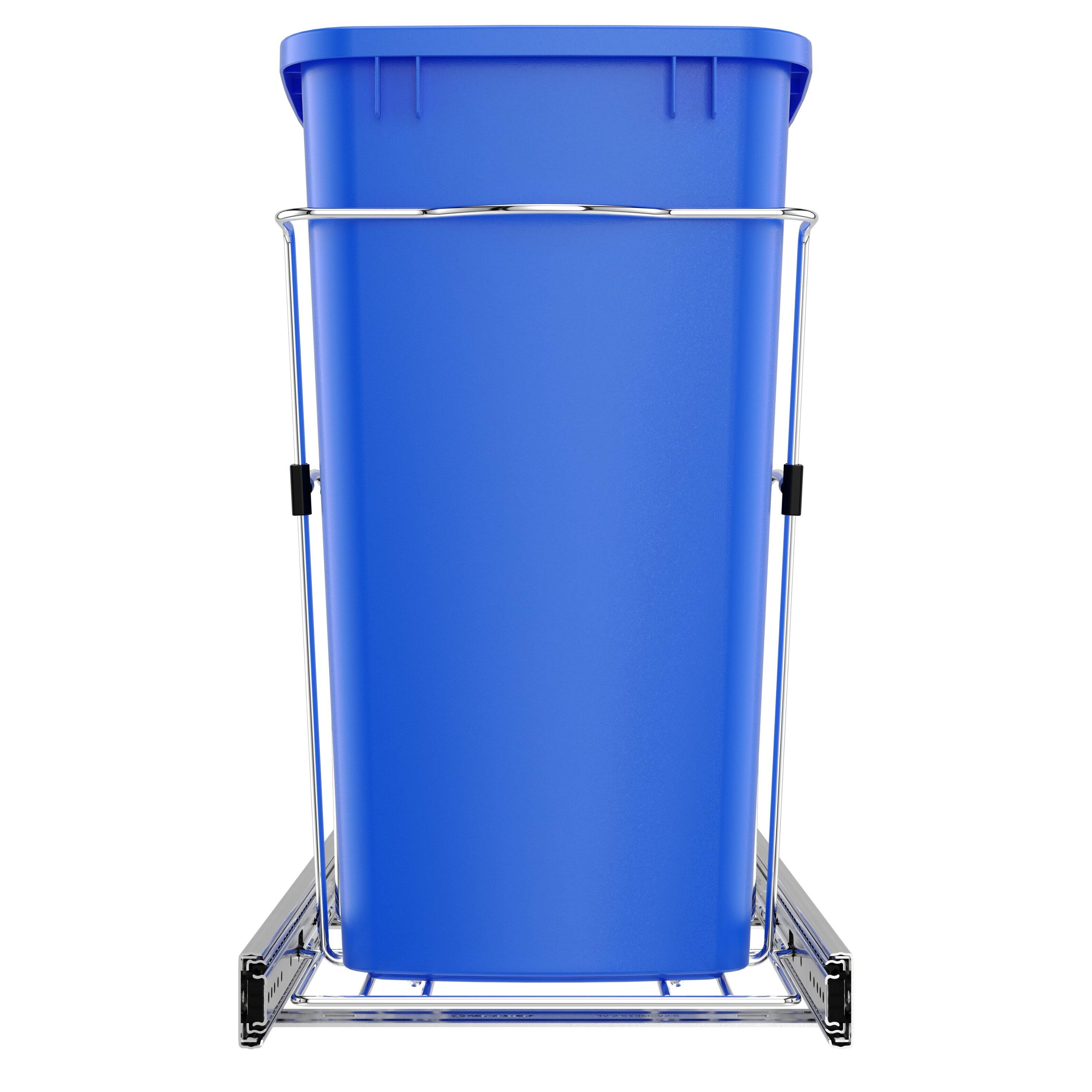 Alt View 7. Rev-A-Shelf - Rev-A-Shelf Pullout Trash Can 35 qt. for Kitchen Cabinets, Blue, RV-12KD-22C-S - Blue.