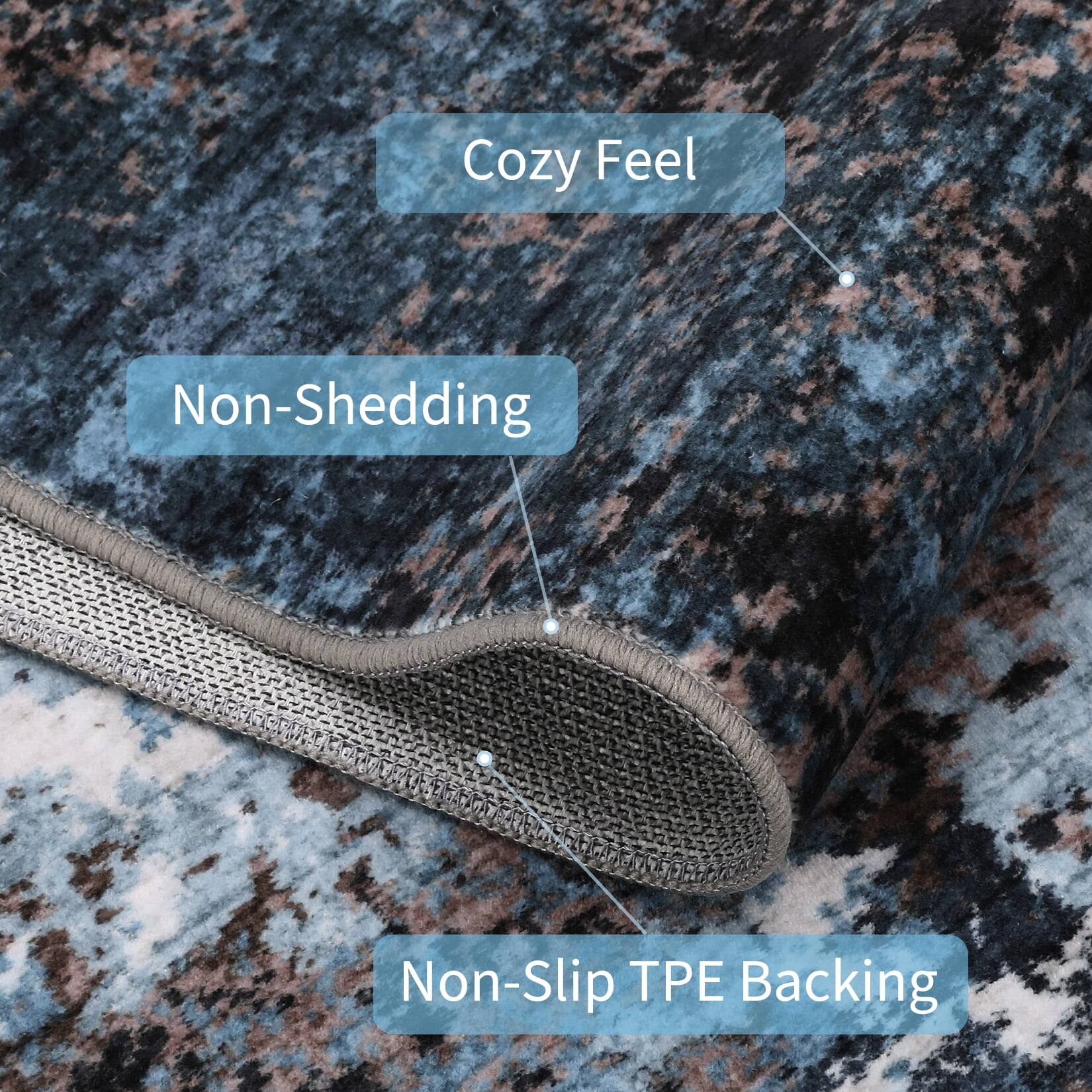 Cozy Feel  
Non-Shedding  
Non-Slip TPE Backing