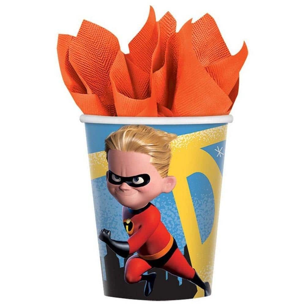 Disney - Diney/Pixar Incredibles 2 9oz Paper Party Cups, 8-Pack - Multi-Color