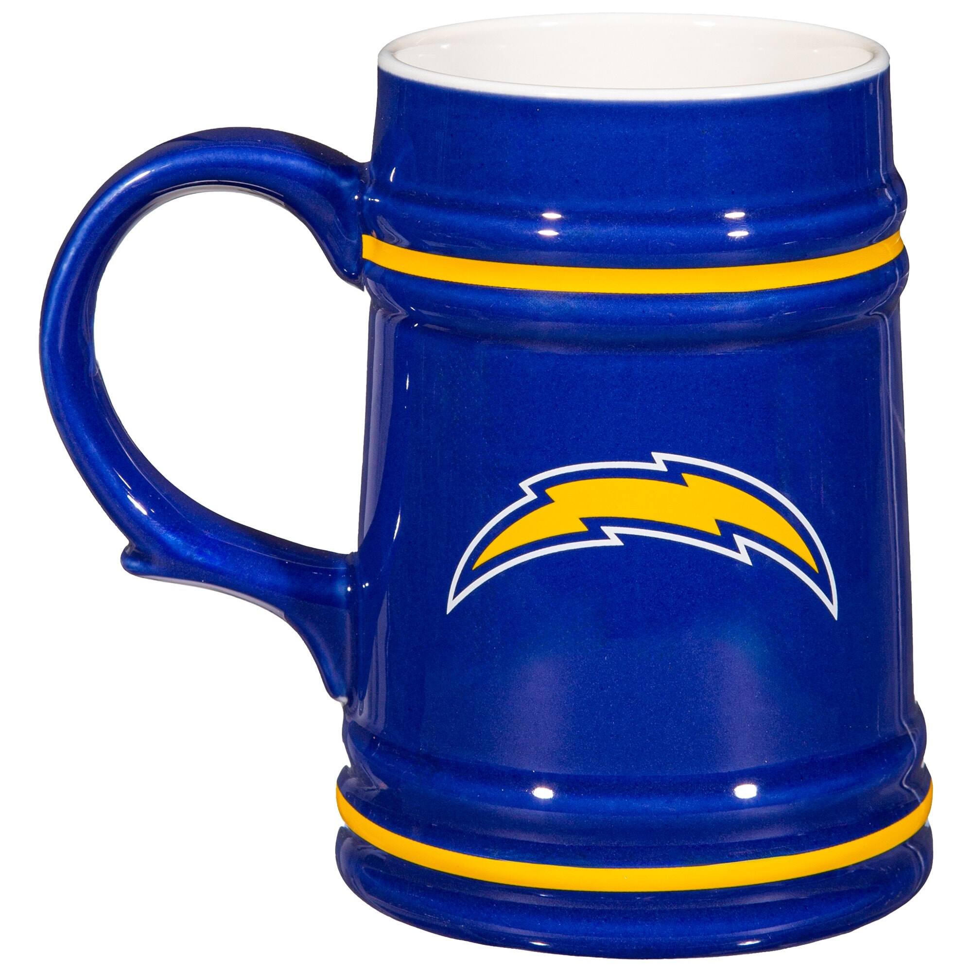 Alt View 1. Evergreen Enterprises - Los Angeles Chargers 24oz. Ceramic Stein Cup with Gift Box - Multicolor.