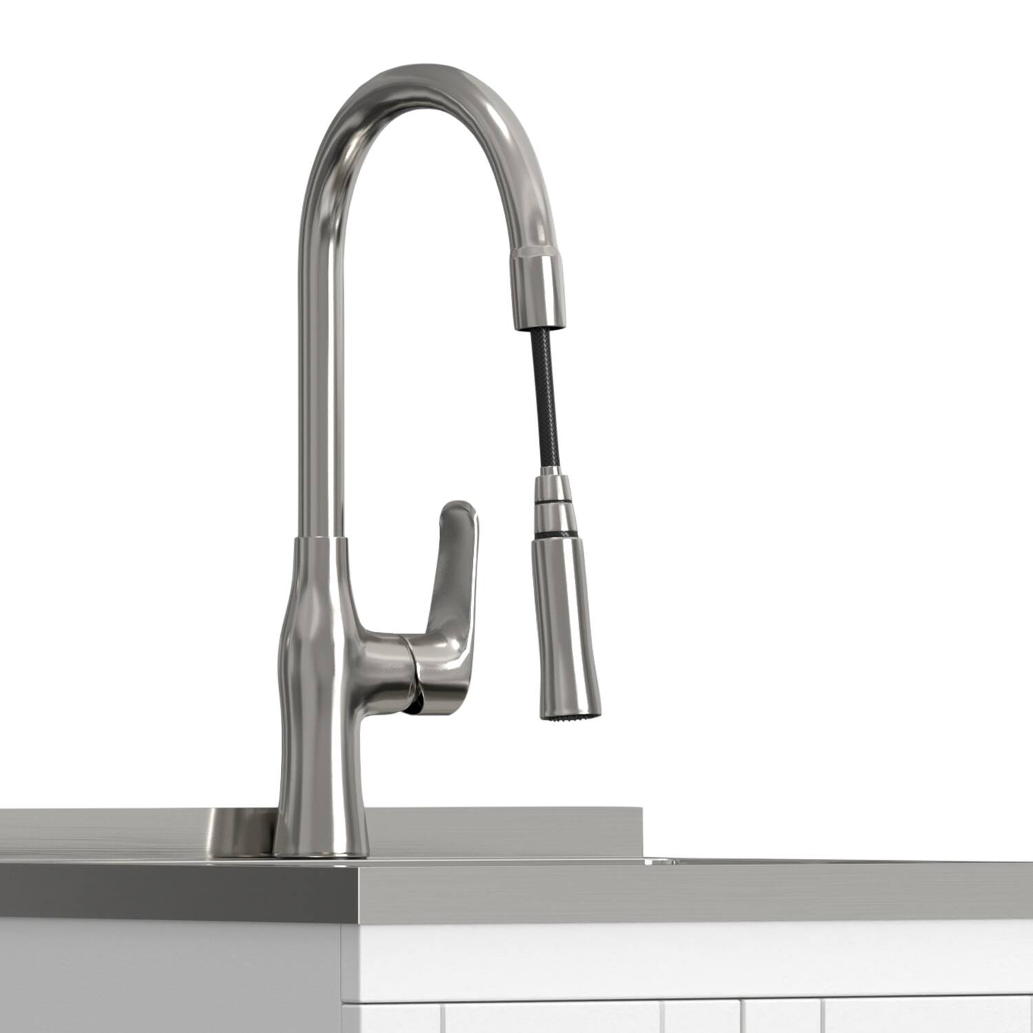 Alt View 9. Simpli Home - Reed All-In-One 20-inch Laundry Utility Sink and Cabinet - Pure White.