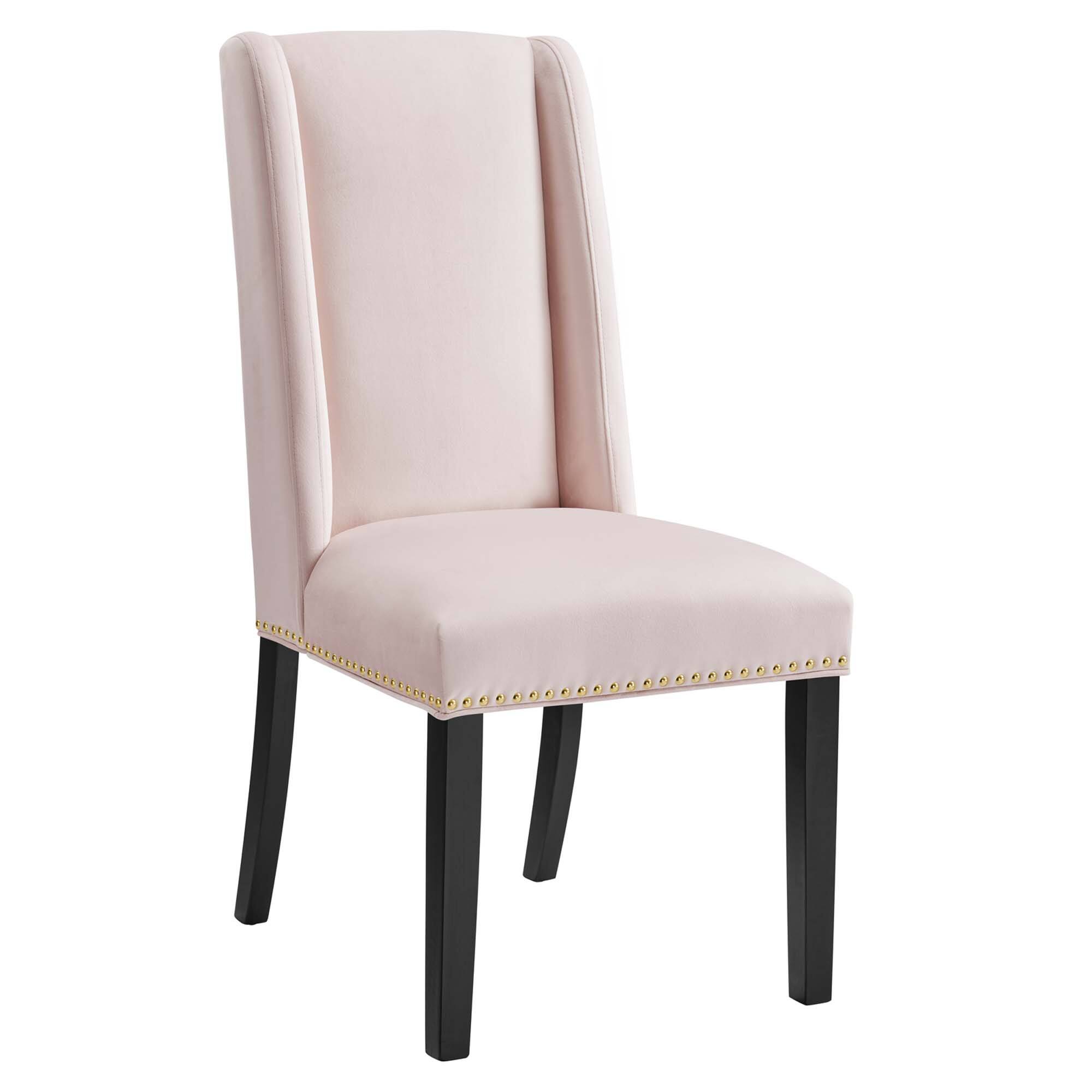 Alt View 1. Modway - Baron Performance Velvet Dining Chairs Set of 2 by Modway - Pink.