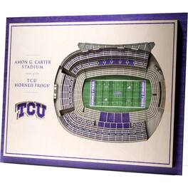 YouTheFan - TCU Horned Frogs 17'' x 13'' 5-Layer StadiumViews 3D Wall Art - Brown