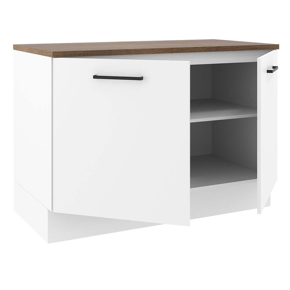 Alt View 1. Madesa - Madesa Hazel Kitchen Storage Base Cabinet with Adjustable Feet 47"L - White - White.