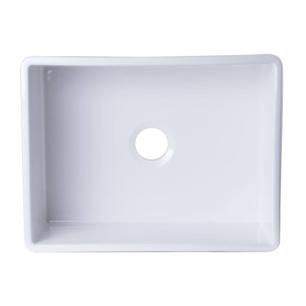 Alt View 4. Alfi - ALFI brand White 26 Contemporary Smooth Apron Fireclay Farmhouse Kitchen Sink - White.