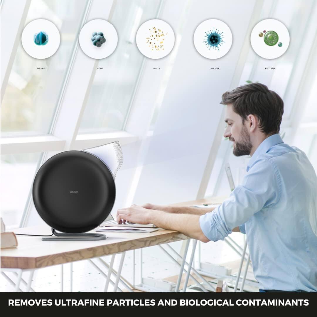 Alt View 13. IQAir - Atem Personal Air Purifier - Black.