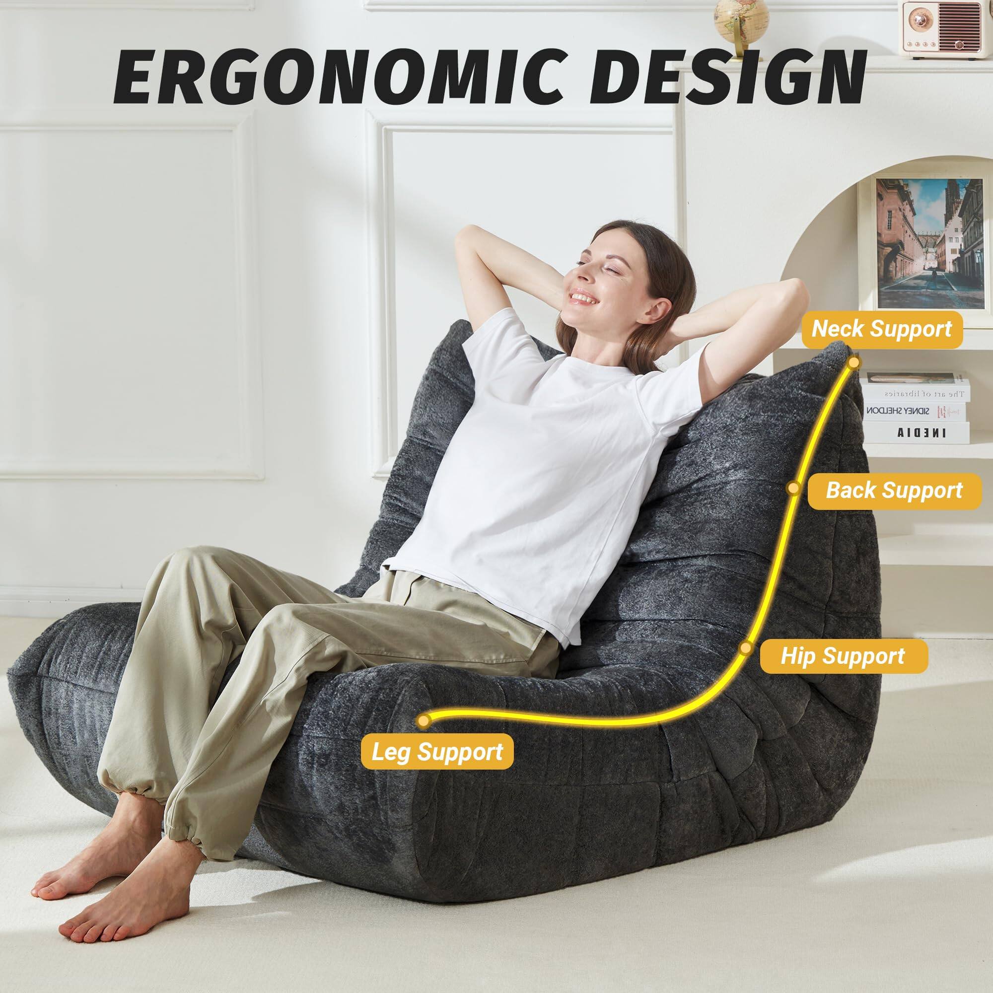 ERGONOMIC DESIGN

- Neck Support
- Back Support
- Hip Support
- Leg Support
