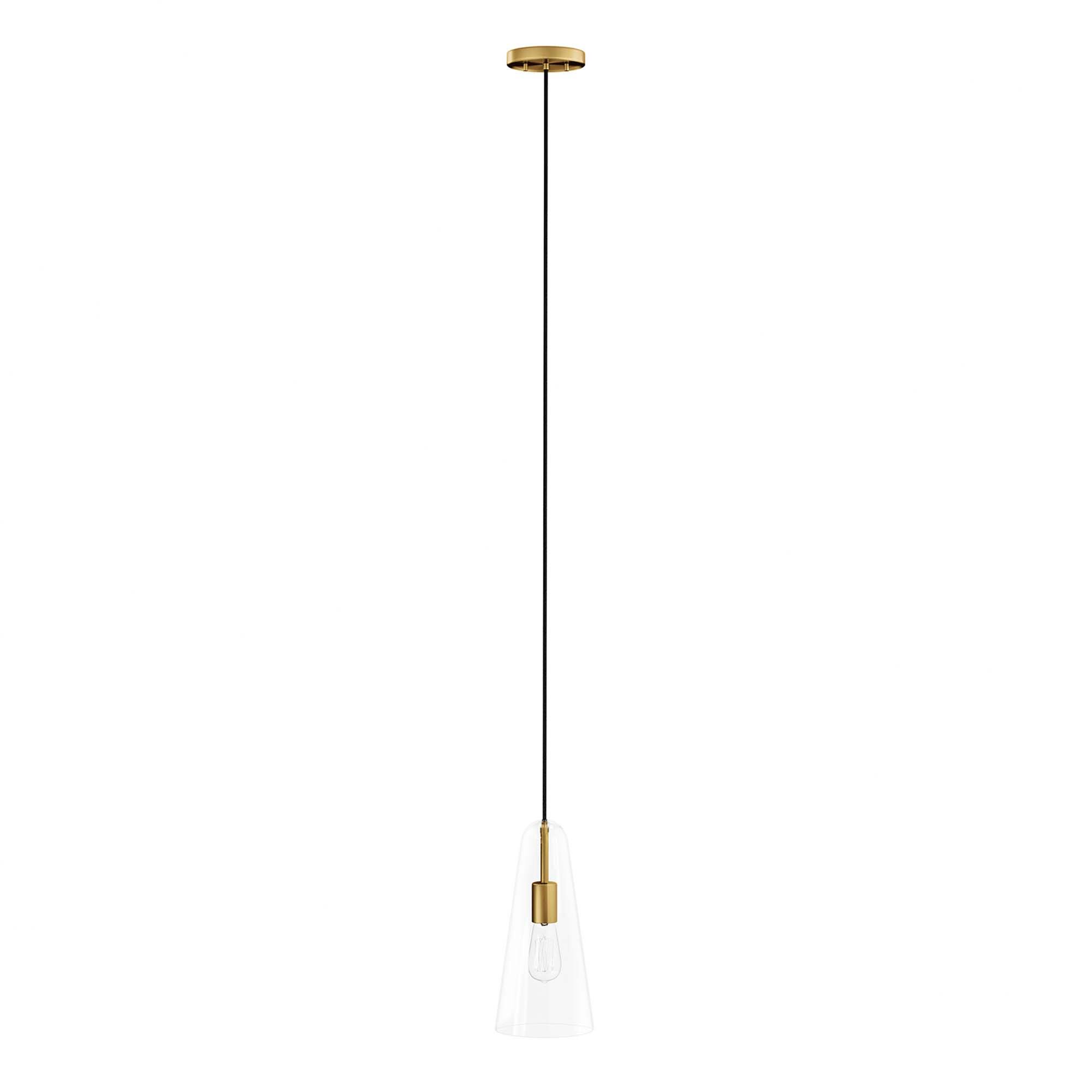 Angle. Modway - Beacon 1-Light Pendant Light by Modway - Clear Satin Brass.