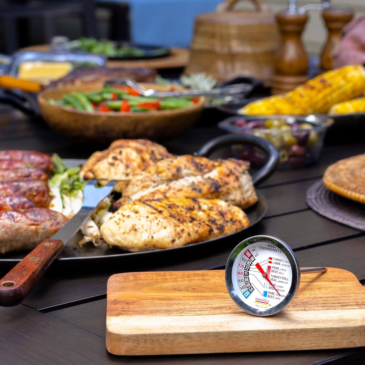 MEAT THERMOMETER

190 - TURKEY
170 - PORK
160 - TURKEY MOLL
150 - VEAL
140 - CUNLD

TURKEY - 71
PORK - 71
TURKEY MOLL - 71
VEAL - 71
CUNLD - 71

TURKEY - 165
PORK - 160
TURKEY MOLL - 160
VEAL - 155
CUNLD - 150

TURKEY - 165
PORK - 160
TURKEY MOLL - 160
VEAL - 155
CUNLD - 150

TURKEY - 165
PORK - 160
TURKEY MOLL - 160
VEAL - 155
CUNLD - 150

TURKEY - 165
PORK - 160
TURKEY MOLL - 160
VEAL - 1