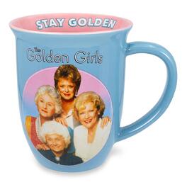Silver Buffalo - The Golden Girls "Stay Golden" Wide Rim Ceramic Coffee Mug | Holds 16 Ounces - Blue