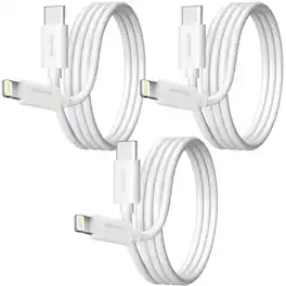 Overtime - Apple MFI Certified USB-C to Lightning 6ft Cable, Fast Charging & Data Transfer, White - White