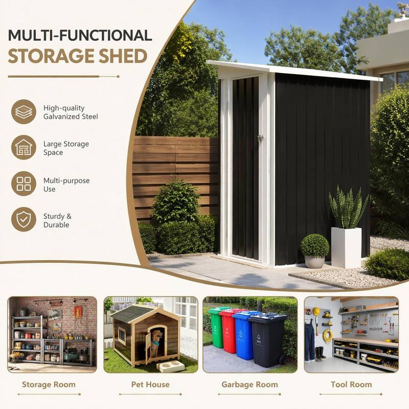 MULTI-FUNCTIONAL STORAGE SHED

- High-quality Galvanized Steel
- Large Storage Space
- Multi-purpose Use
- Sturdy & Durable

Storage Room
Pet House
Garbage Room
Tool Room